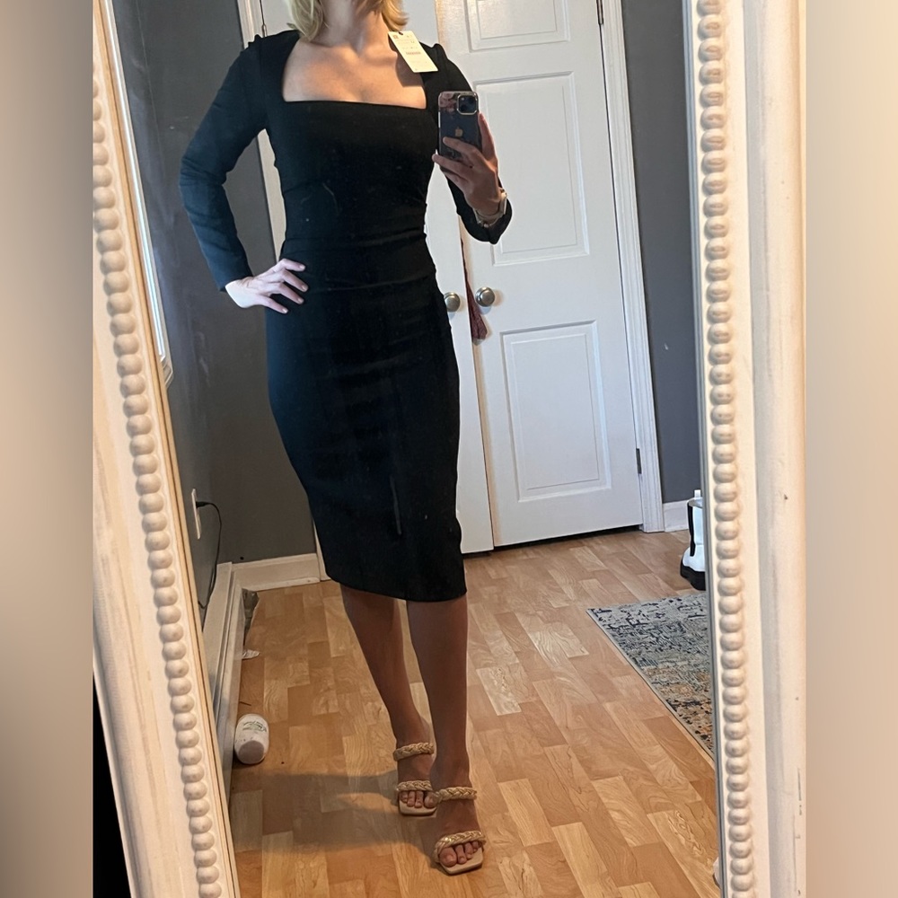 ZARA black mid-length dress